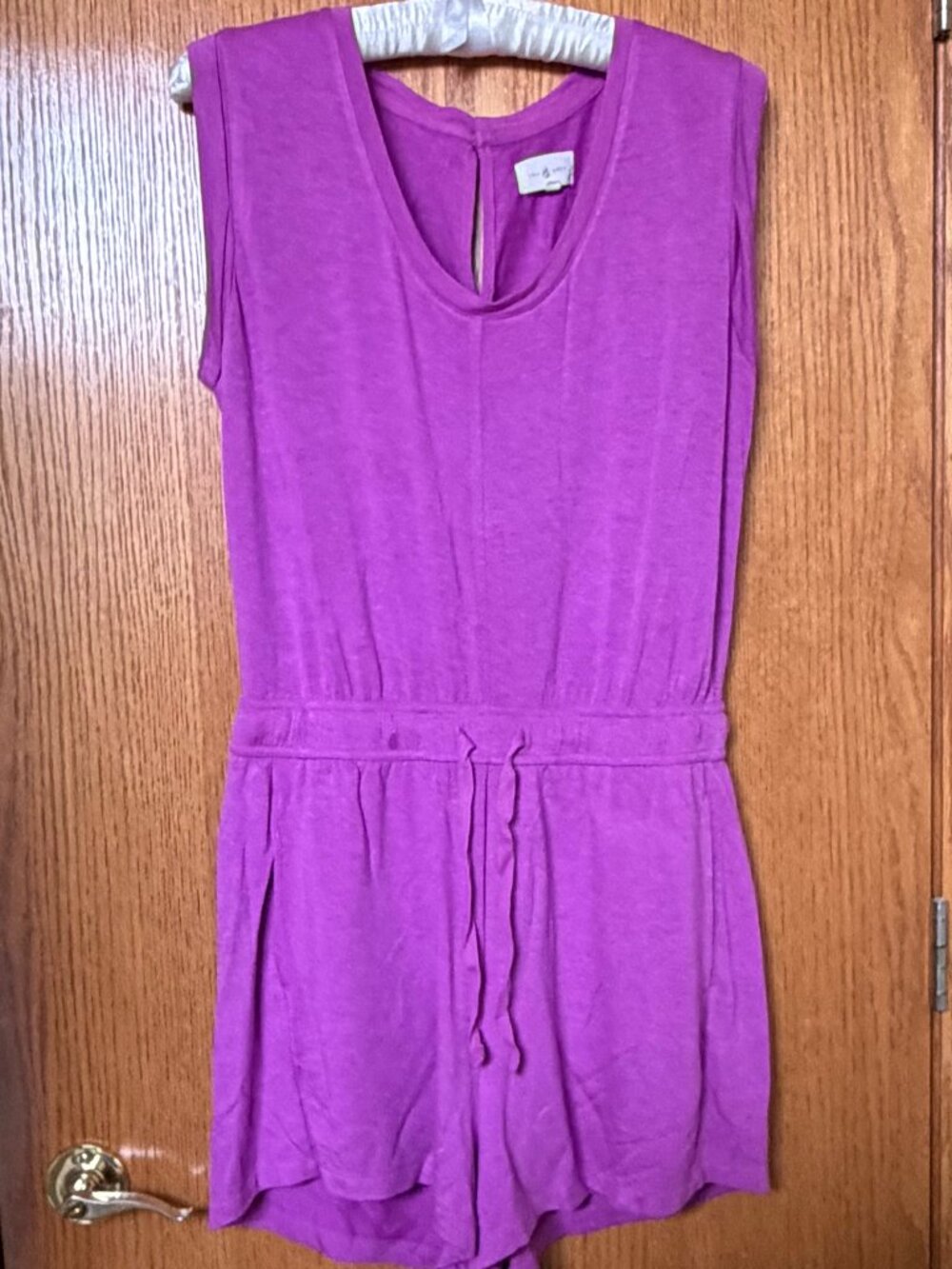 LOFT Lou & Grey Bright Magenta Oversized Knit Romper | Medium